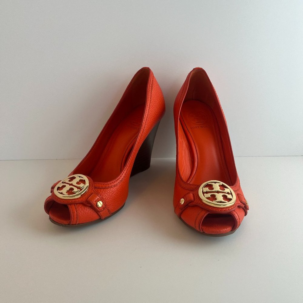 Tory Burch Leticia High Wedge in Poppy Red